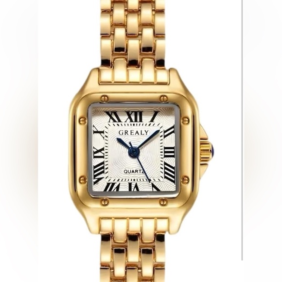 Panthere Classic Rectangle Stainless Steel
Gold Watch